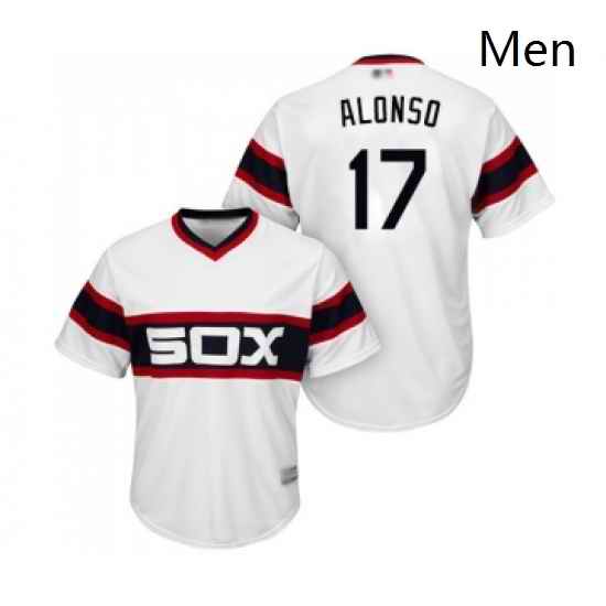 Mens Chicago White Sox 17 Yonder Alonso Replica White 2013 Alternate Home Cool Base Baseball Jersey
